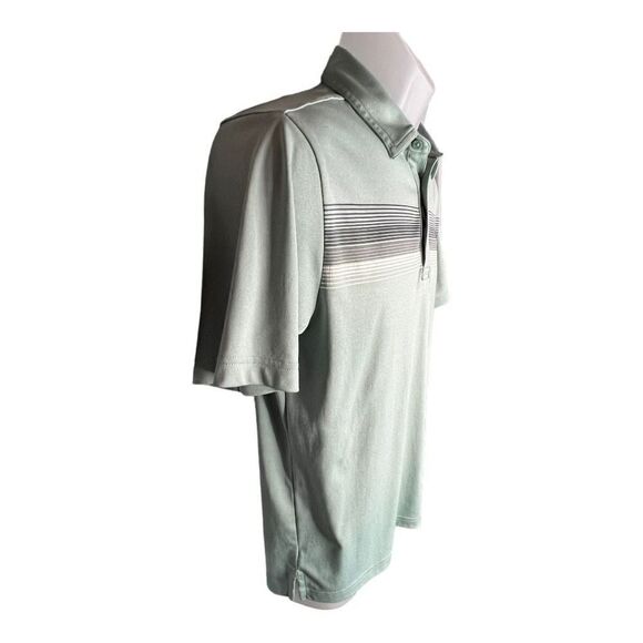 Travis Matthew Men's Striped Short Sleeve Golf Polo Shirt Mint Green Small - Picture 2 of 11